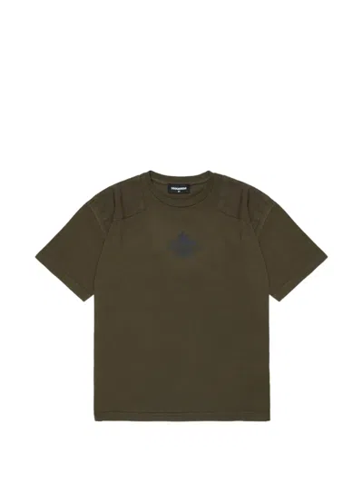 Dsquared2 Kids' Logo-print Panelled T-shirt In Green