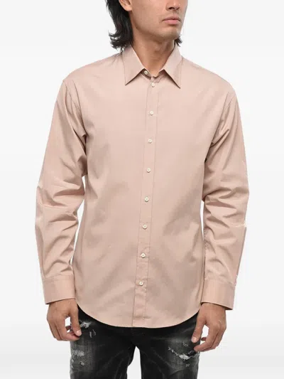 Dsquared2 Logo-print Poplin Shirt In Neutral