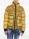 Dsquared2 Logo-print Quilted Jacket In Yellow