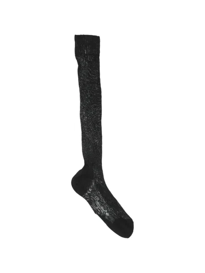 Dsquared2 Logo-print Ribbed-knit Socks In Black