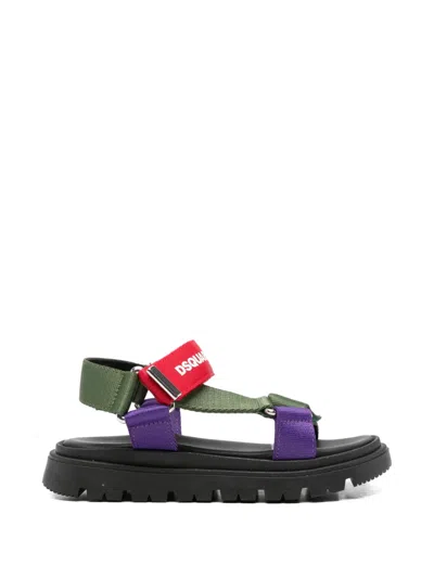 Dsquared2 Kids' Logo-print Sandals In Green