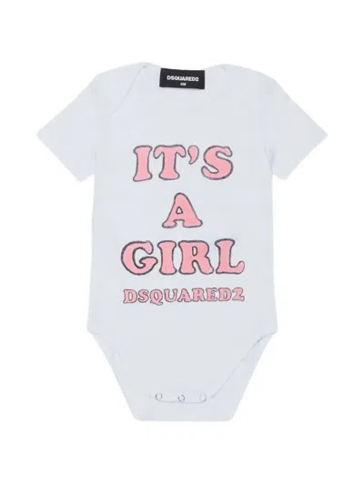Dsquared2 Babies' Logo-print Short-sleeve Bodysuit In White