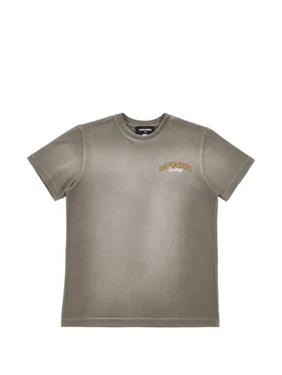 Dsquared2 Kids' Logo-print Short-sleeve T-shirt In Gray