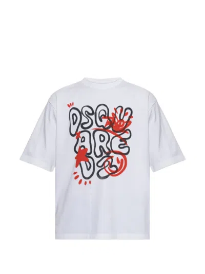 Dsquared2 Crew Neck Short-sleeved T-shirt In White