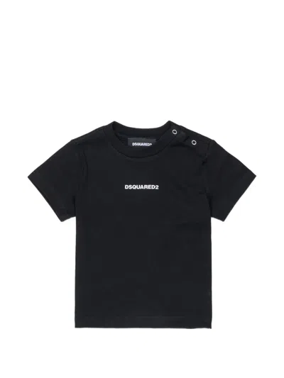 Dsquared2 Babies' Logo-print Shoulder-button T-shirt In Black