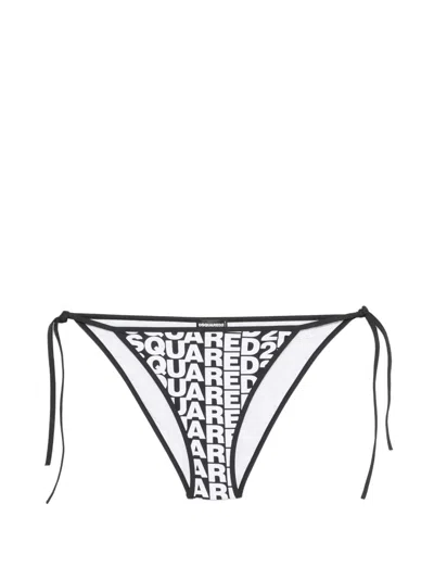 Dsquared2 Logo-print Side-tie Briefs In Yellow