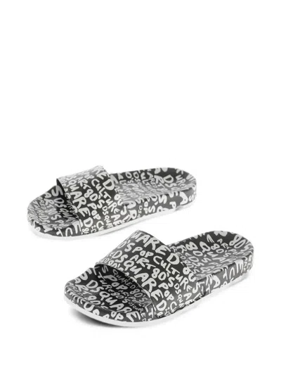 Dsquared2 Logo-print Slides In Black