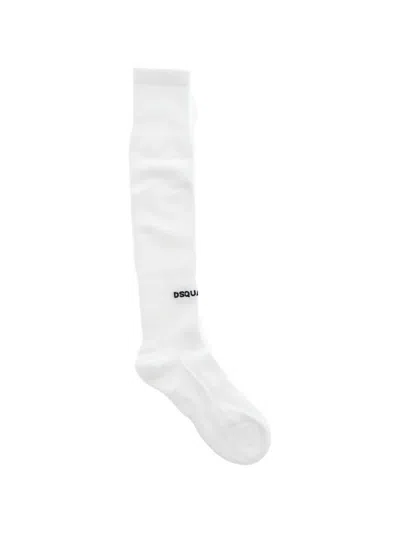 Dsquared2 Logo-print Soccer High Socks In White