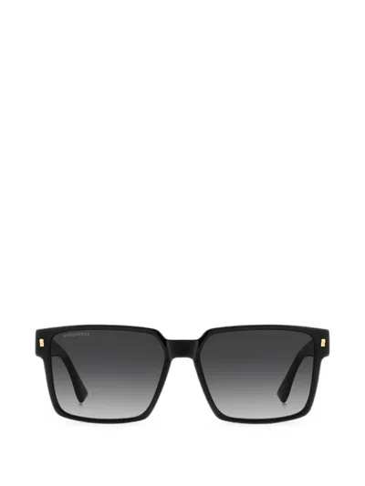 Dsquared2 Logo-print Square-frame Sunglasses In Black