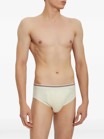 Dsquared2 Logo-print Striped-waistband Briefs In Neutral