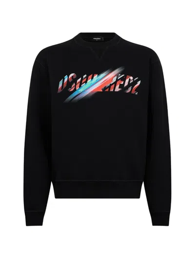 Dsquared2 Sweatshirt Mit Logo-print In Black