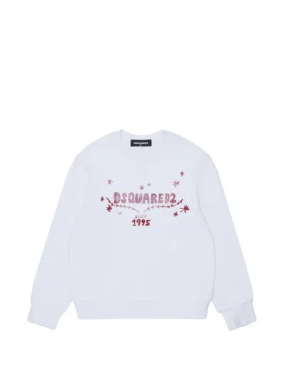 Dsquared2 Kids' Logo-print Sweatshirt In White