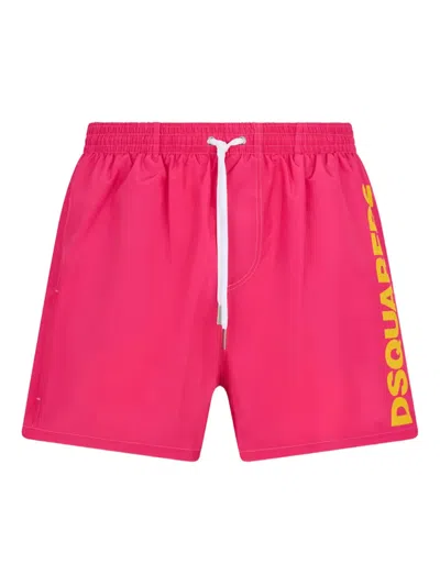 Dsquared2 Logo-print Swim Short In Pink