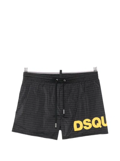 Dsquared2 Logo-print Swim Shorts In Black