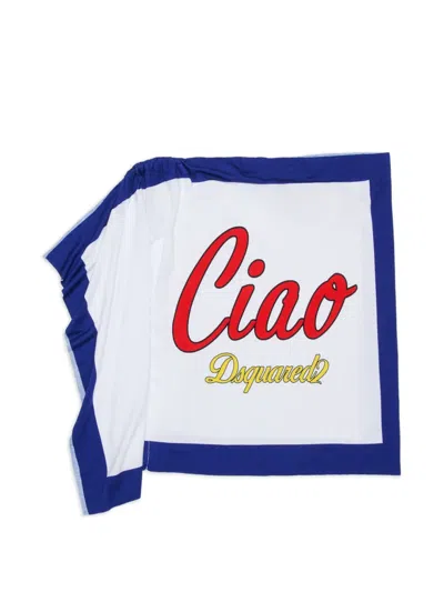 Dsquared2 Kids' Logo-print Towel In Purple