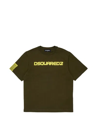 Dsquared2 Kids' Logo-print T-shirt In Green