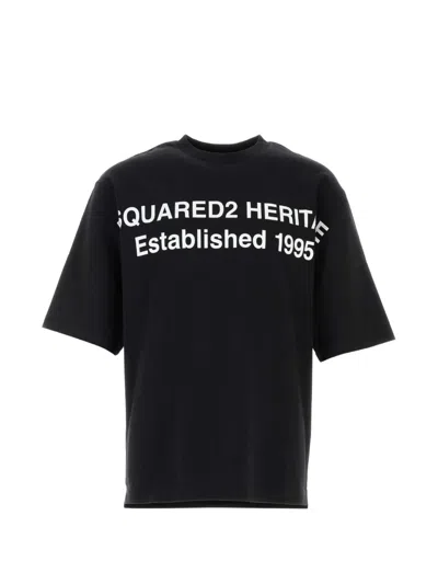 Dsquared2 Logo-print Oversize Cotton T-shirt In Black
