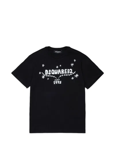 Dsquared2 Kids' Logo-print T-shirt In Black