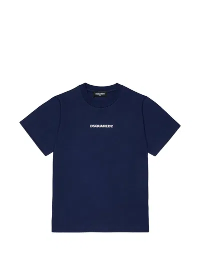 Dsquared2 Kids' Logo-print T-shirt In Blue