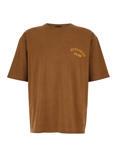 Dsquared2 Logo-print T-shirt In Brown