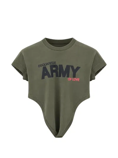 Dsquared2 Logo-print T-shirt In Green