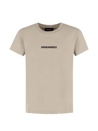 Dsquared2 Kids' Logo-print T-shirt In Neutrals
