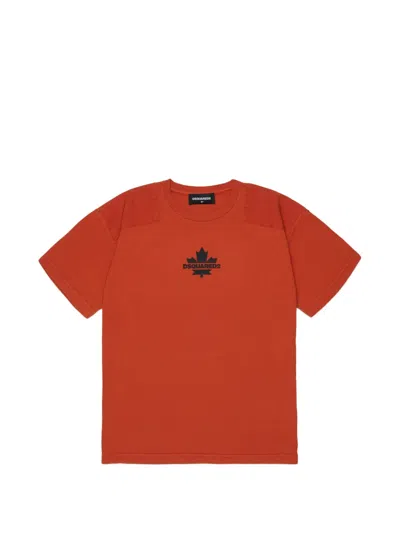 Dsquared2 Kids' Logo-print T-shirt In Orange