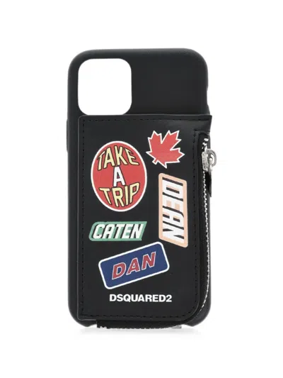 Dsquared2 Logo-print Zipped-pocket Iphone 11 Pro Case In Black