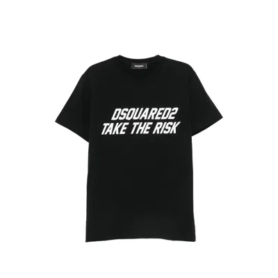Dsquared2 Logo-printed Cotton Jersey T-shirt In Black