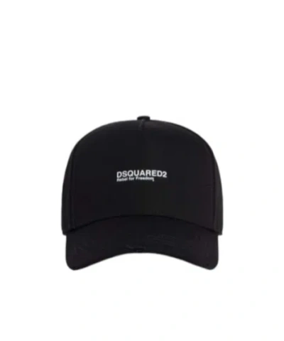 Dsquared2 Logo-printed Distressed Baseball Cap In Black