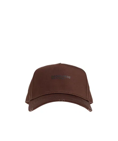 DSQUARED2 DSQUARED2 LOGO-PRINTED DISTRESSED BASEBALL CAP