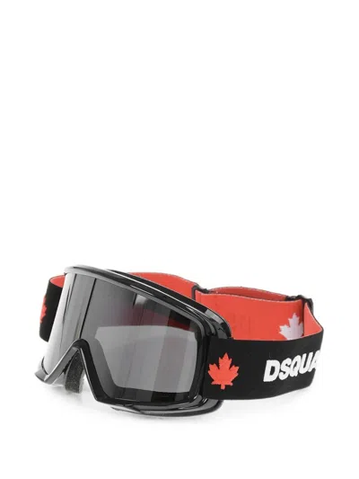 Dsquared2 Logo-strap Ski Goggles In Black