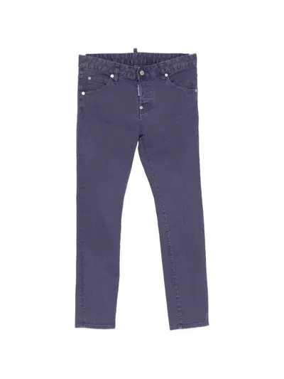 Dsquared2 Logo-tag Slim-fit Jeans In Purple