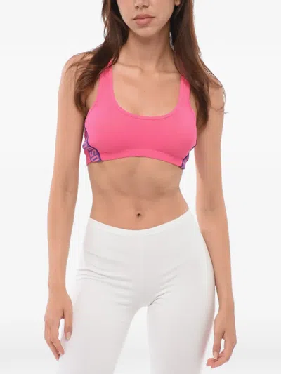 Dsquared2 Logo-tape Racerback Sports Bra In Pink