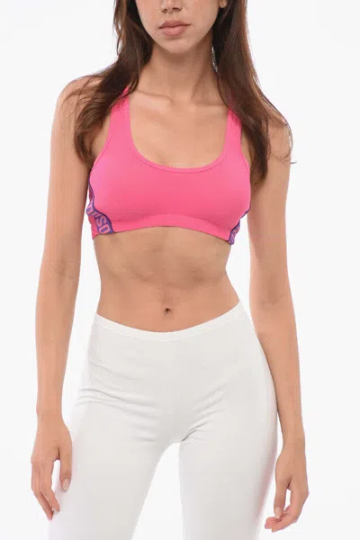 Dsquared2 Logo-tape Racerback Sports Bra In Pink