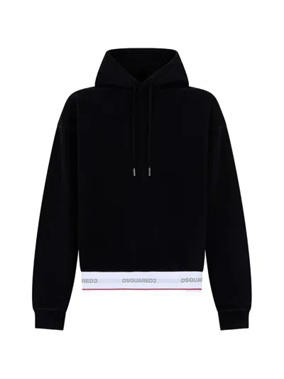 DSQUARED2 LOGO-TAPE RELAX-FIT HOODIE