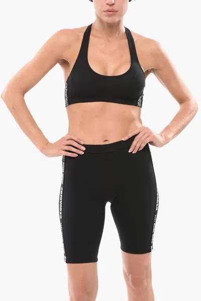 Dsquared2 Logo-tape Sport Bra In Black