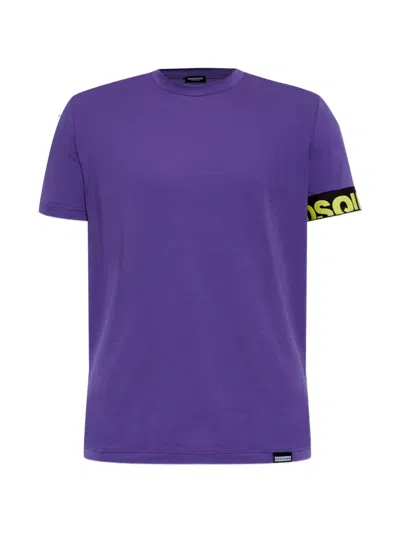 Dsquared2 Logo-tape T-shirt In Purple
