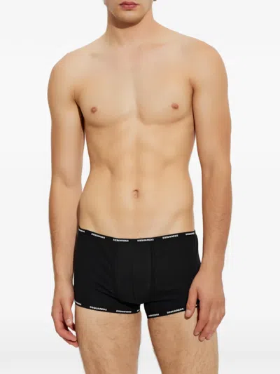 Dsquared2 Logo-trim Boxers In Black