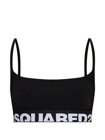 Dsquared2 Logo-underband Bra In Black