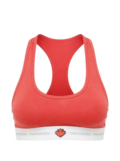 Dsquared2 Logo-underband Sports Bra In Multi