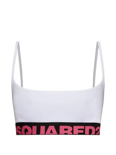 Dsquared2 Logo-underband Sports Bra In White