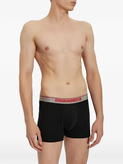 Dsquared2 Logo-waistband Boxer Briefs In Black