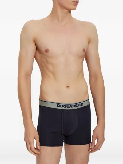 Dsquared2 Logo-waistband Boxer Briefs In Blue