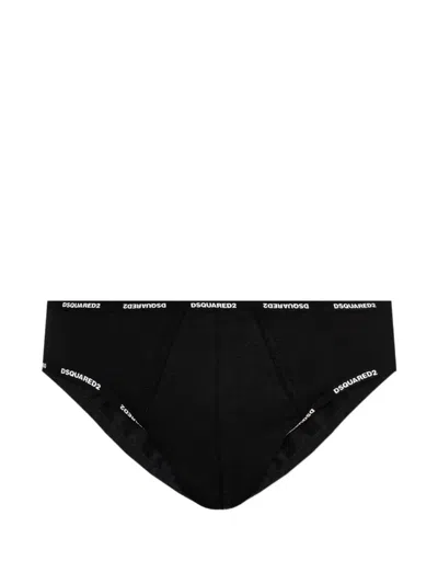 Dsquared2 Logo-waistband Briefs In Black