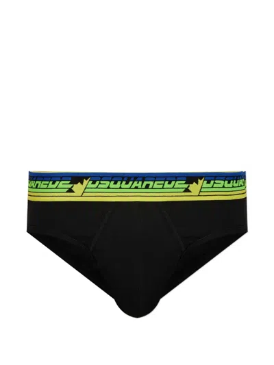 Dsquared2 Logo-waistband Briefs In Black
