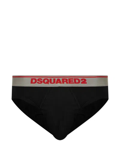 Dsquared2 Logo-waistband Briefs In Black