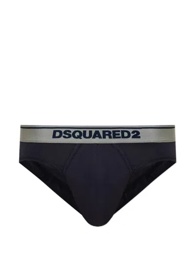 Dsquared2 Logo-waistband Briefs In Black