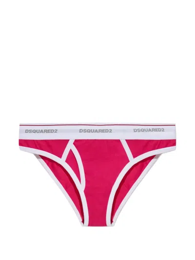 Dsquared2 Logo-waistband Briefs In Pink