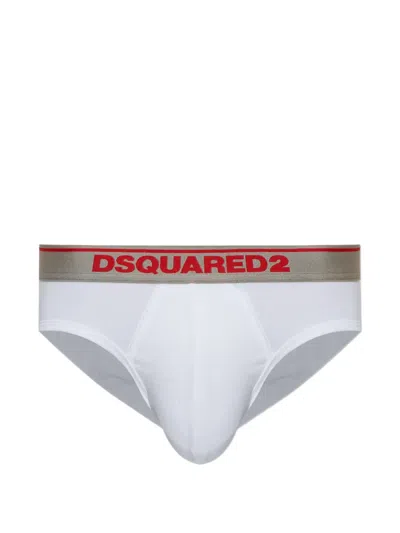 Dsquared2 Logo-waistband Briefs In White